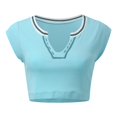 thumbnail image 4 of Kcodviy Womens V Neck Short Tang Tops Sleeve Racer Back Tank 1X Tops Women Tops Halter Neck Crop Tops for Women Top, 4 of 5