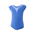 thumbnail image 3 of Girls' Solid Color Short Sleeved Round Neck Dance Practice Uniform Children's Jumpsuit in Medium and Large, 3 of 6