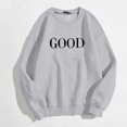 thumbnail image 5 of Bmisegm T-Shirts Graphiques à Manches Longues Décontractés pour Femmes, Chandails à Col Rond, Hauts à Enfiler pour Femmes, Chandails Décontractés pour Femmes, Gris G, 5 of 5