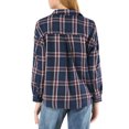 thumbnail image 3 of INSPIRE CHIC Women's Plaid Shirts Button Down Long Sleeve Pockets Oversized Tunics Blouse, 3 of 6