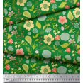 thumbnail image 3 of Soimoi Green Poly Georgette Fabric Leaf Floral Decor Fabric Printed Yard 52 Inch Wide, 3 of 3