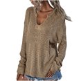 thumbnail image 2 of EGNMCR Cardigans pour Femmes, Chandails pour Femmes Mode Décontractée Col en V Manches Longues Tricoté Hauts Chandail Femmes, 2 of 8