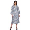 thumbnail image 1 of Moomaya Cotton Robe Women Long Printed Cotton Crossover Summer Bathrobes, 1 of 6