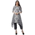 thumbnail image 2 of Moomaya Kurti 2 Pcs avec Pantalon pour Femmes Santoon Manches 3/4 Tenue de Fête Vêtements, 2 of 6