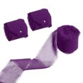 thumbnail image 1 of Unique Bargains 3 Rouleaux Ruban Chiffon 1.5'x7Yd Frange Fait Main Ruban Soie Chiffon Violet Foncé, 1 of 5