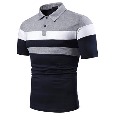 Summer Shirt For Men Fashion Personality Men's Casual Slim Short Sleeve Patchwork T Shirt Top Blouse Shorts Sleeve Tops For Man