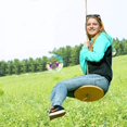 thumbnail image 3 of Wooden Round Swing Outdoor Disc Tree Swing High Strength Wooden Disc Outdoor Swing Round Swing Adjustable Swing Seat (L: 2m * R: 30cm), 3 of 5
