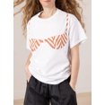 thumbnail image 3 of Gupgi T-Shirts Blancs pour Femmes Soutien-Gorge Imprimé Manches Courtes Col Rond Tee Ample Été Décontracté Hauts, 3 of 5