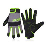 HANDLANDY 3 Pairs Work Gloves Mens & Women, Utility Safety Mechanic Work Gloves Touch Screen, Flexible Breathable Work Gloves (Small, Green)