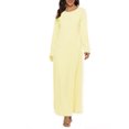 thumbnail image 1 of AherBiu Robe Maxi à Manches Longues pour Femmes, Col Ras du Cou, T-Shirt Basique, Décontractée, Ample, Grande, 1 of 6