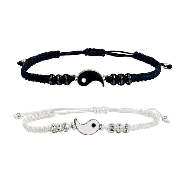 2 Pcs Tai Chi Couple Bracelet Hand-Woven Braided Rope Bracelets For Friendship Lover Bracelets
