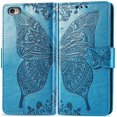 thumbnail image 1 of Wallet Case for iPhone, Embossed Butterfly Flower Premium PU Leather [Kickstand] [Card Slots] [Wrist Strap]Cover for iPhone, 1 of 7