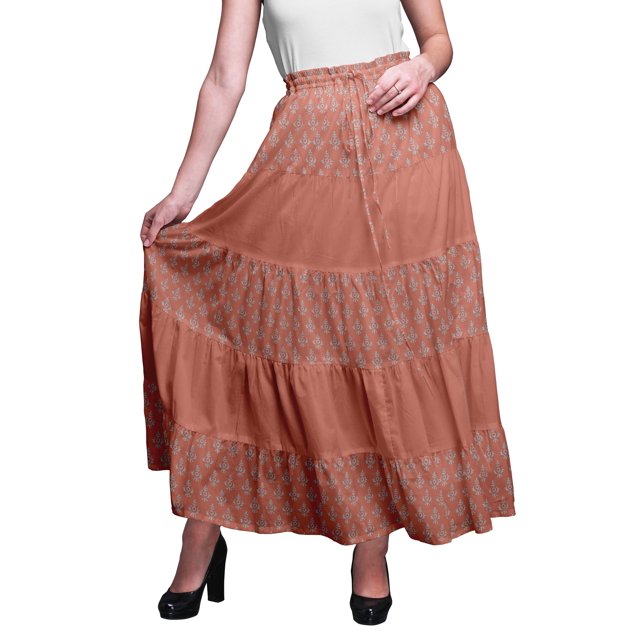 Bimba SkirtsForWomen Long Length Cotton Printed Maxi Boho Summer Skirt