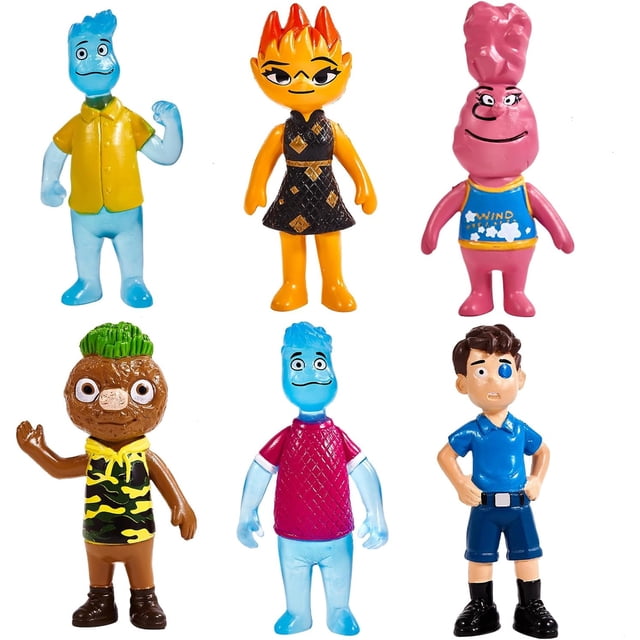 6 Pcs Figurines d'Action Élémentaires, Figurines de Film, Pack Cadeau