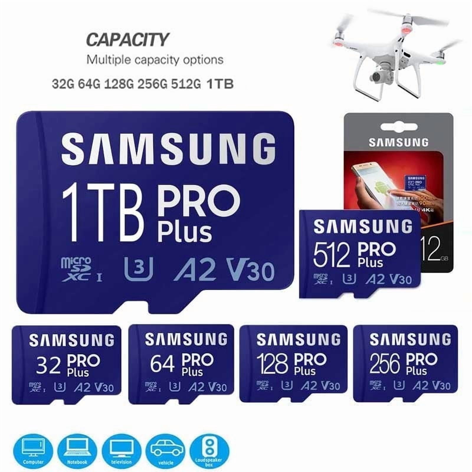 Prime Samsung Pro Plus Carte Mémoire microSD 1 To – Stockage Haute Vitesse et Fiable pour un Usage Quotidien