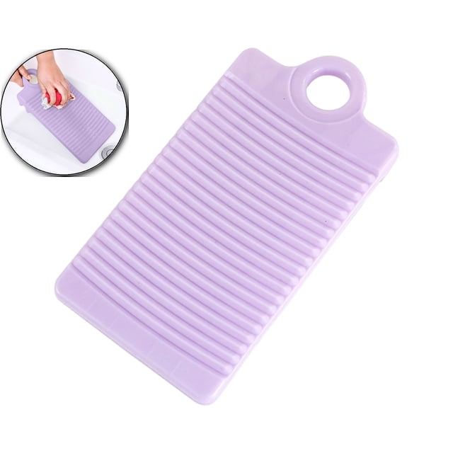 Dvruxg Mini Plastic Washboard Washing Board Shirts Cleaning Laundry Board for Clothes(Purple)