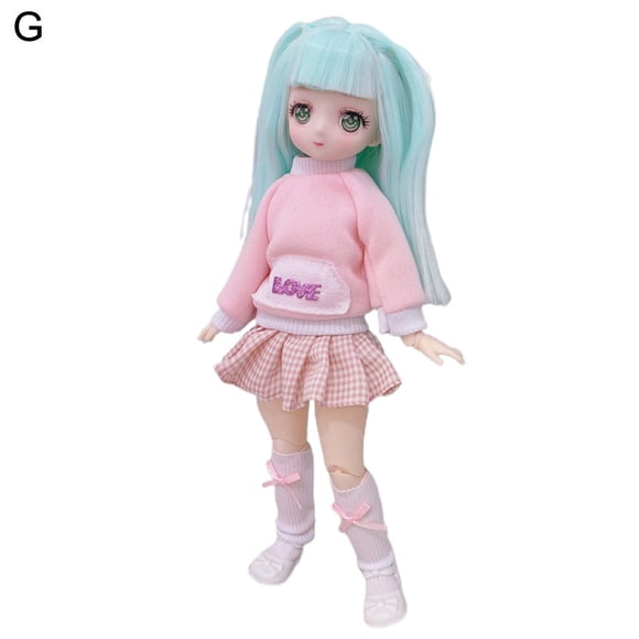 BJD Doll Lovely Collectible Comfortable to Touch Two-dimensional Comic Face BJD Doll Girl Toy Birthday Gifts