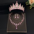 thumbnail image 2 of LYMAYTER Bride Jewelry Set 3Pcs/Set Wedding Crown and Earrings - Faux Crystal, Exaggerated, 2 of 7