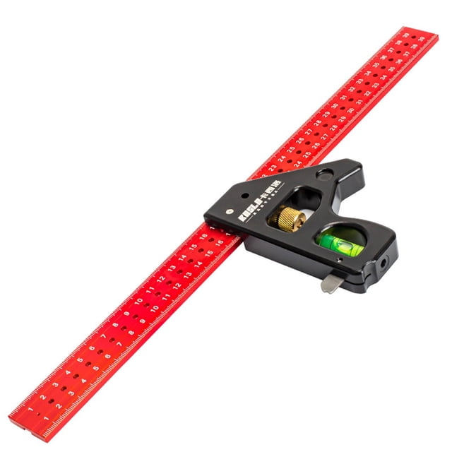 12 Inch Heavy Duty Combination Square Aluminum Alloy 45°/90° Woodworking Square Tool Multifunctional Rafter Combo Square Measuring Tools