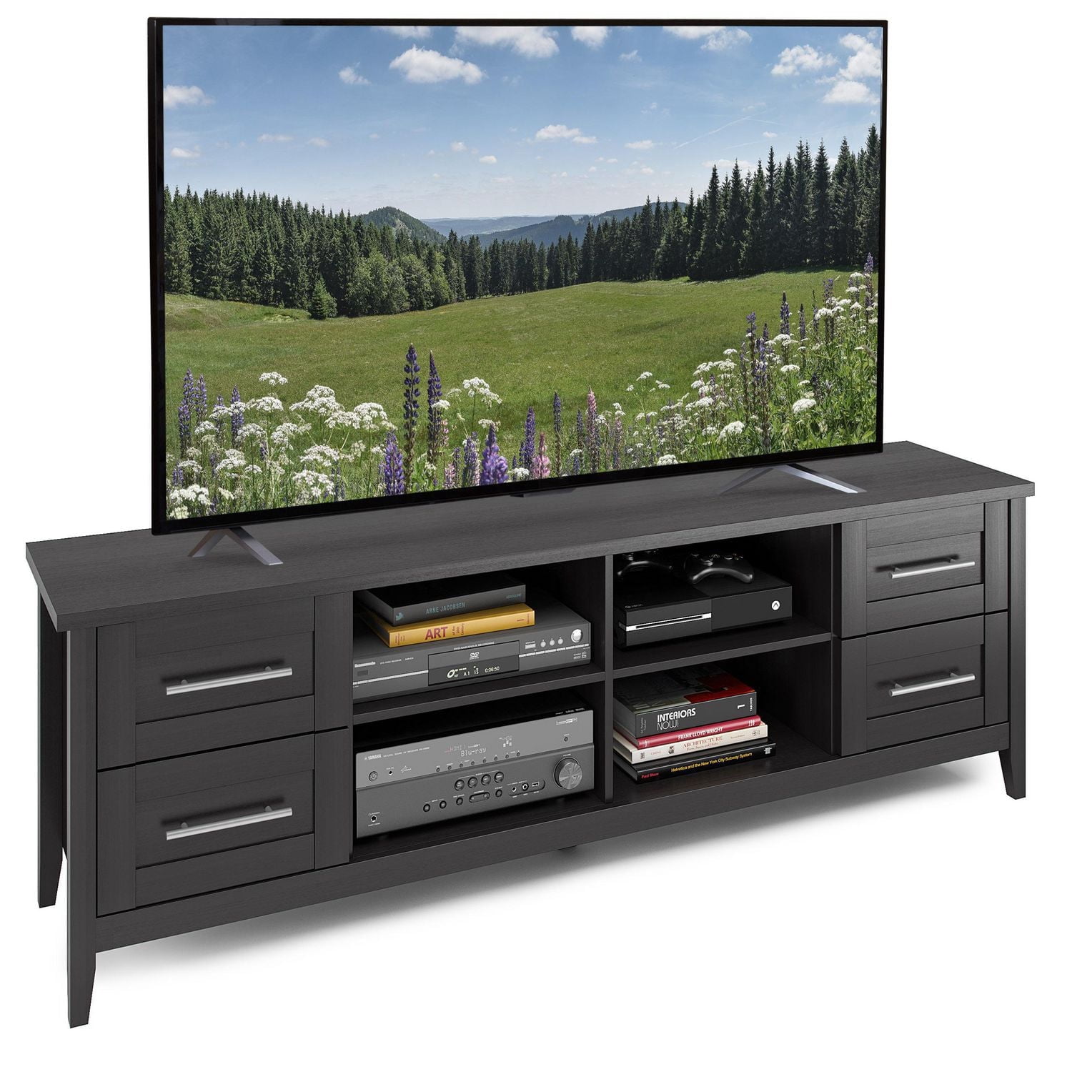 Meuble télé extra large en bois Jackson, pour téléviseurs jusqu'à 80 "