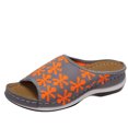 thumbnail image 2 of LSLJS Fish Mouth Slippers, Retro Color Matching Flowers, Wedges with Flying Woven Slippers, Women's Slippers, 2 of 4