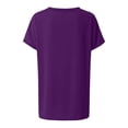 thumbnail image 3 of Womens Solid Short Sleeve V-Neck Casual Pockets Tee Tops T Shirt, 3 of 5