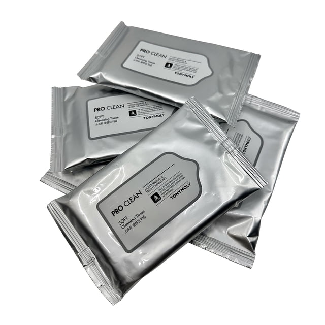 TonyMoly Pro Clean Soft Tissue Moisturizing Cleansing Wipes 8 CT Set of 5