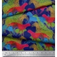 thumbnail image 3 of Soimoi Tissu en Georgette de Polyester Bleu, Imprimé Animal Girafe, Léopard et Cheval, Tissu au Mètre, 42 Pouces de Large, 3 of 3