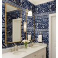 thumbnail image 3 of S4Sassy Self-Stick Decorative Boho Wallpaper, Handblock Striped Wall Paper, Textured Vinyl Waterproof Contact Paper, Blue, 25"X360" Removable Renter Friendly Wall Covering For Bedroom, Dining Room, 3 of 9