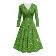 thumbnail image 1 of Offre à Durée Limitée Iumwxz Robe à Col en V à Manches Longues pour Femmes Tunique Robe de Performance Robe à Imprimé Brillant Robes Longues pour Femmes Robe Ample et Fluide pour la Rue, 1 of 4