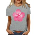 thumbnail image 1 of LUOGENLI T-shirts pour Femme pour Femmes Mode Décontractée Chemises Imprimées Col Rond Manches Courtes T-Shirt Hauts Tunique Blouse T-shirts pour Femmes T-shirts Graphiques T-shirts Pêche Vêtements d'Été Gris Clair TG, 1 of 4