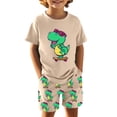 thumbnail image 3 of MIASHUI Ensembles et Ensembles pour Garçons Imprimé Dinosaure T-Shirt à Manches Courtes Col Ras du Cou et Ensemble de Shorts pour Tenue Décontractée Âges 4-12 pour Activités Quotidiennes et de Plein Air, 3 of 3