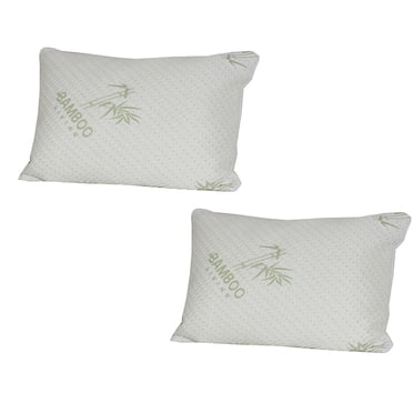 Waterproof Pillow Protector 2 Piece Set, Bamboo Blend Hypoallergenic, Zippered Encasement, Pillow Covers Protect Against Fuilds, Dust Mite, Bacteria & Allergens