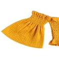 thumbnail image 4 of Manches Évasées à l'Épaule Tops Short Volant Bandeau Nœud Papillon, 4 of 6