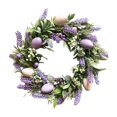 thumbnail image 3 of GUOOL Round Easter Wreath with Pastel Eggs Front Door Spring Pendant Artificial Flower E, 3 of 9