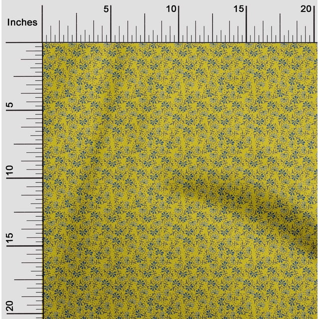 oneOone Cotton Silk Fabric Floral Block Print Sewing Fabric BTY 42 Inch Wide