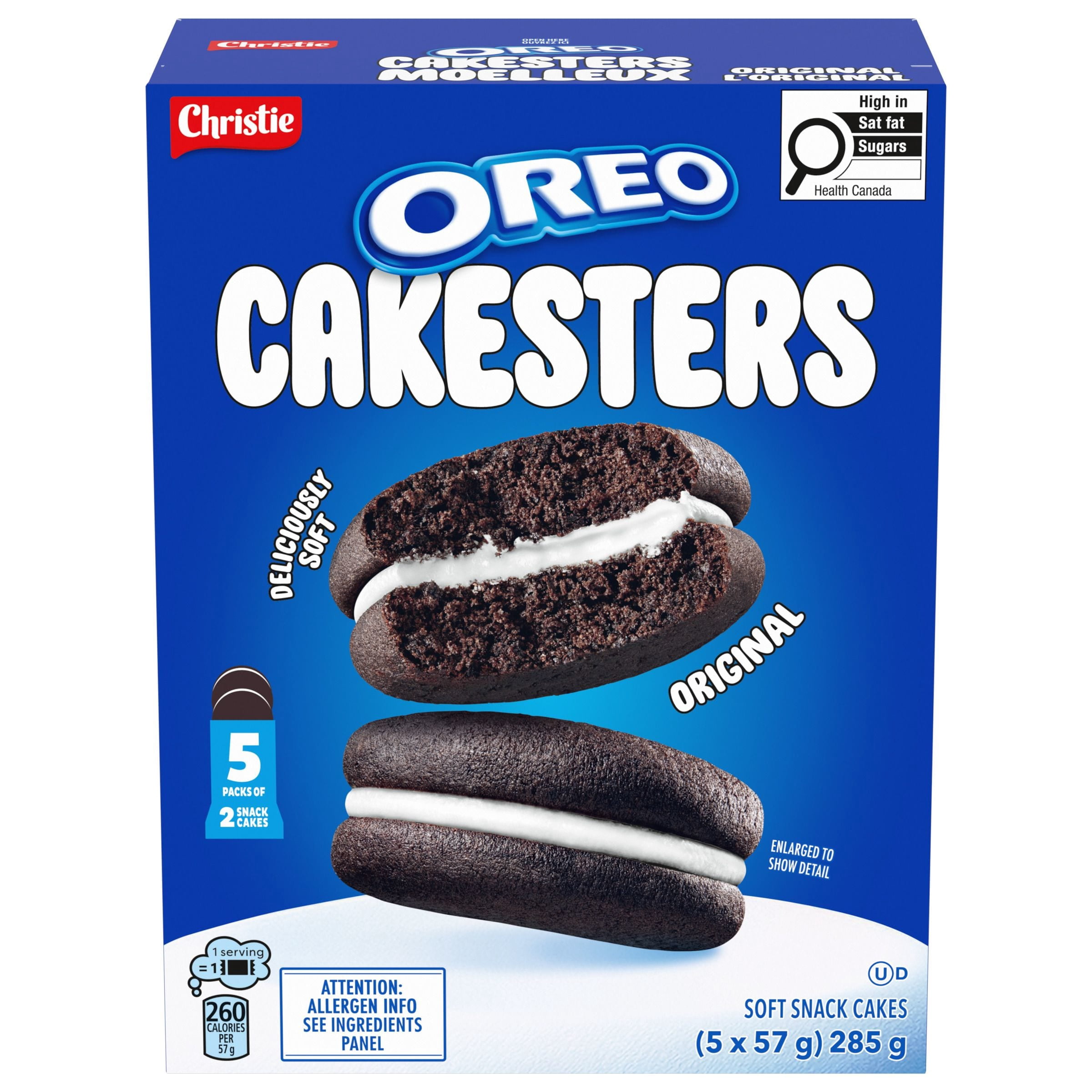 OREO Cakesters Soft Snack Cakes, Snack Packs 5x57g