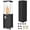 Black, variant on Gymax 41,000 BTU Outdoor Propane Patio Heater Standing Faux Stone Concrete Glass Tube Heater w/ Metal Hood