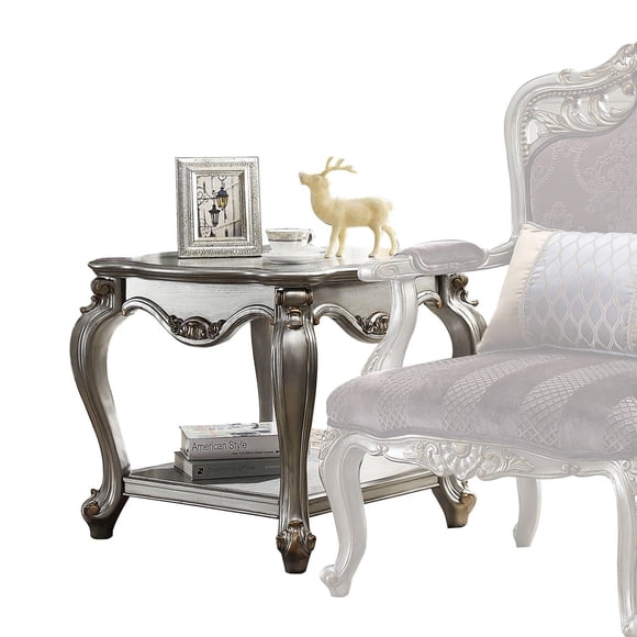 ACME Picardy End Table in Antique Platinum