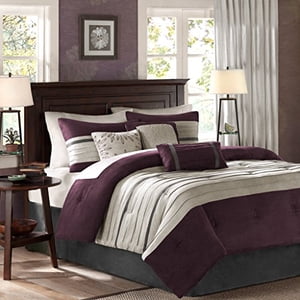 Madison Park Palmer Comforter Set, Queen, Plum