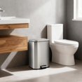 thumbnail image 2 of 3.2 Gallon Trash Can for Kitchen, Stainless Steel Step Trash Can with Soft-Close Lid & Removable Inner Bucket, Rectangular Garbage Can for Office Bathroom Living Room, Silver, 2 of 8