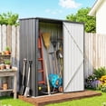 thumbnail image 2 of Outsunny 5'x3' Outdoor Storage Shed w/ Single Door, Black, 2 of 10