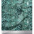 thumbnail image 1 of Soimoi Green Rayon Fabric Leopard & Snake Animal Skin Print Fabric by Yard 42 Inch Wide, 1 of 3