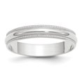 thumbnail image 1 of 14 Carats Or Blanc 4mm Poids Léger Milgrain Demi-Rond Taille de la Bande 10, 1 of 3