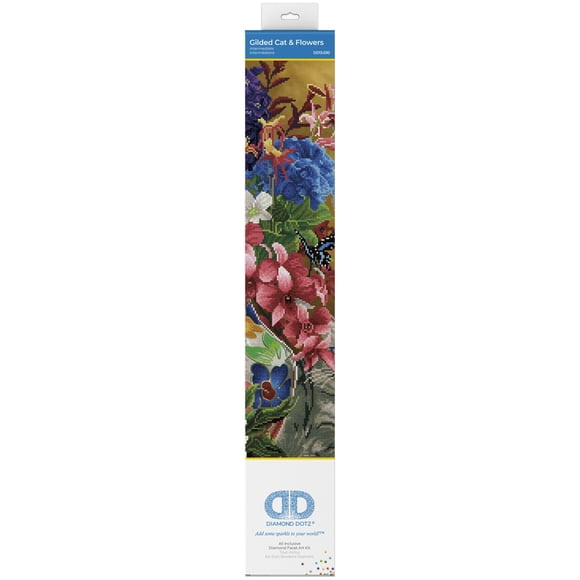 Diamond Dotz Diamond Art Kit 28.4"X20.5"-Gilded Cat & Flowers DD13030