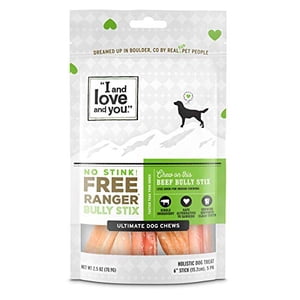 I and love and you No Stink! Free Ranger Beef Bully Stix Dog Treats