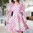 thumbnail image 2 of MIASHUI Robe Sirène Filles Enfants Manches Longues Scintillante Robes de Vacances, Rose, 6-7 Ans, 2 of 5
