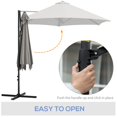 thumbnail image 3 of 8.5ft Light Grey Cantilever Patio Umbrella with 360° Rotation & Cross Base - Outdoor Garden Shade for Deck, Porch & Backyard - Durable Steel Frame & Polyester Canopy, 3 of 7