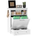 thumbnail image 1 of PawHut Pet Feeder Station Storage Cabinet, Storage Container, White, 1 of 10