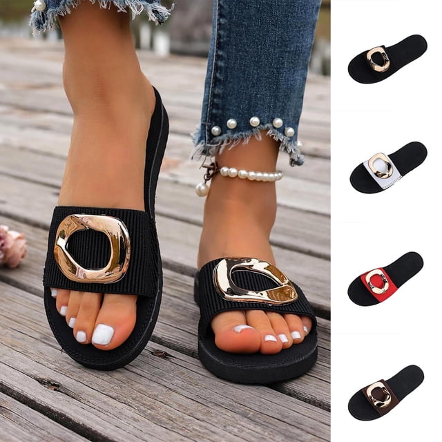 Jovati Pantoufles Décontractées pour Femmes, Semelle Souple Antidérapante, Couleur Unie, Polyester, Intérieur/extérieur, Portables, Style Paresseux, Ajustement Confortable